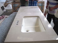 Controsoffitti di pietra d'organizzazione su misura di ritocco superiori del quarzo di vanità commerciale del bagno
