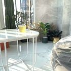 Cime quadrate rotonde del tavolo da pranzo dei controsoffitti di pietra di marmo semplici per la mobilia di ospitalità